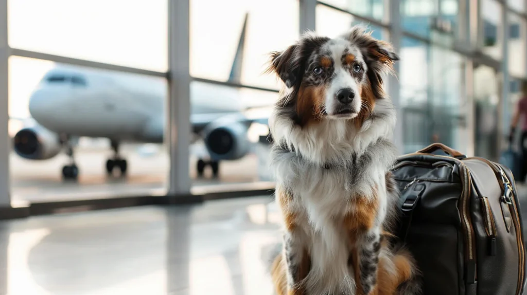 Taxi canin Paris vers les Aéroports de Paris avec un chien Berger Australien