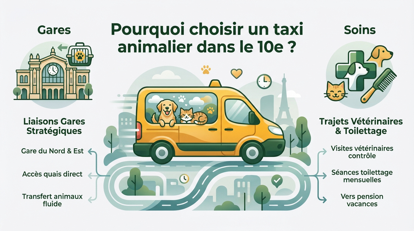 Transport professionnel pour animaux de compagnie dans le 10ème arrondissement de Paris