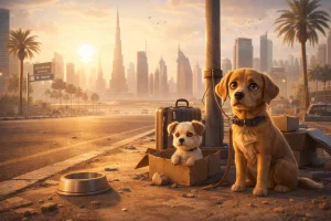 Chiens abandonnés à Dubaï après le départ de certains expatriés, un sujet qui provoque une forte indignation chez les défenseurs des animaux.