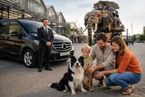 Taxi animalier Paris Nantes avec border collie aux Machines de l’Île