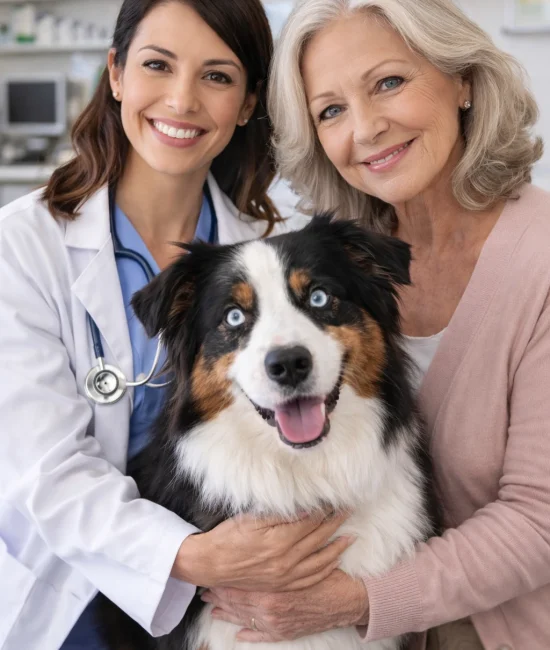 Transport de chiens chats et NAC avec accompagnement vétérinaire rassurant pour chiens âgés et sensibles, avant ou après consultation 🐶